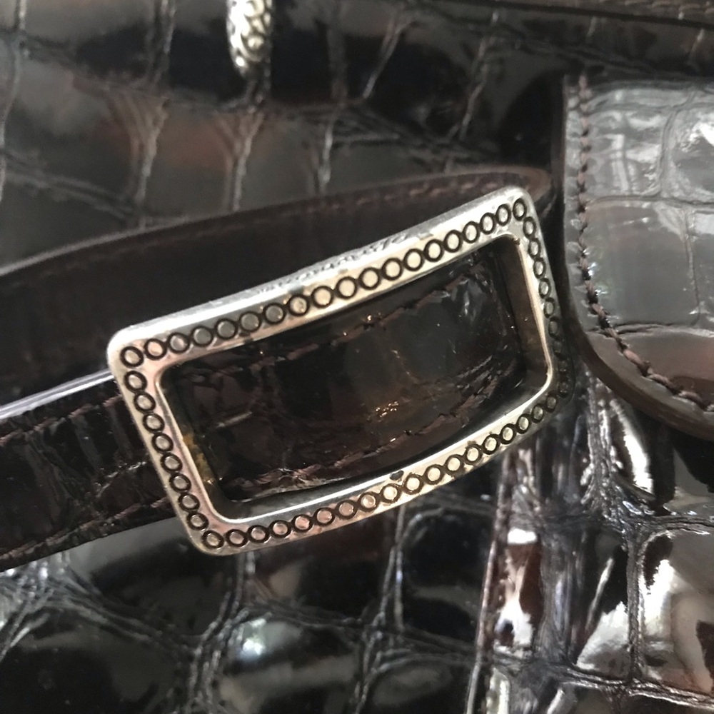 Brighton Crocodile Embossed Patent Leather Crossbody Bag - Picture 9 of 12